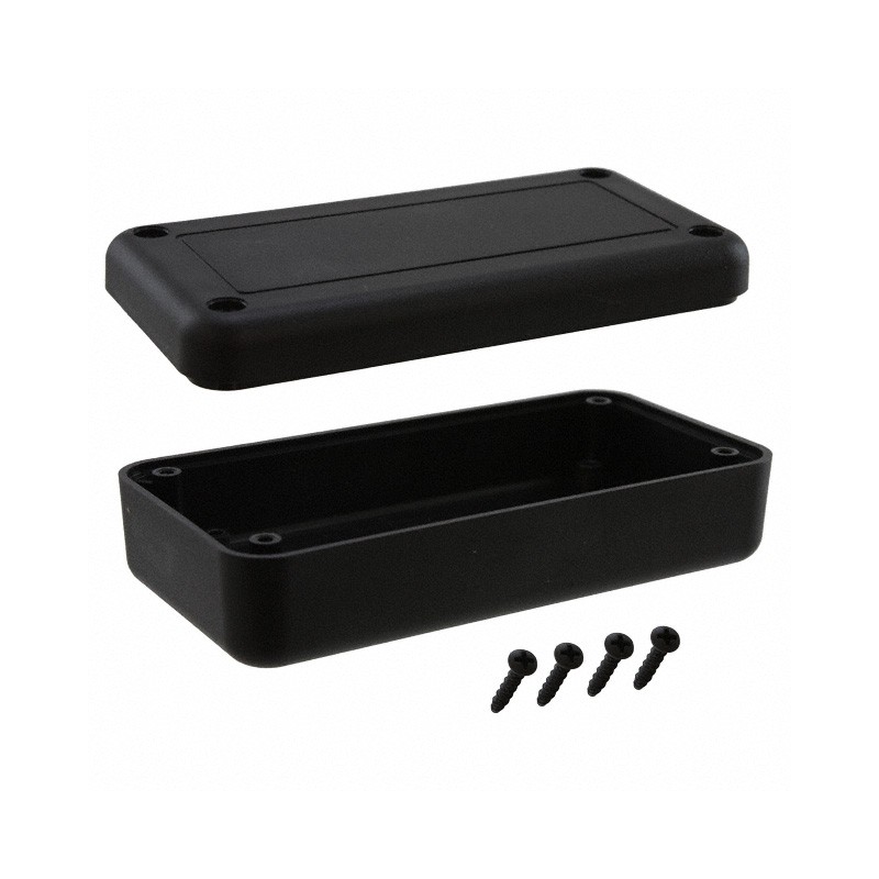 1 pcs : PT-11630 - Box Plastic, ABS Black Split Sides 4.000' L x 2.062' W (101.60mm x 52.37mm) X 1.140' (28.96mm)