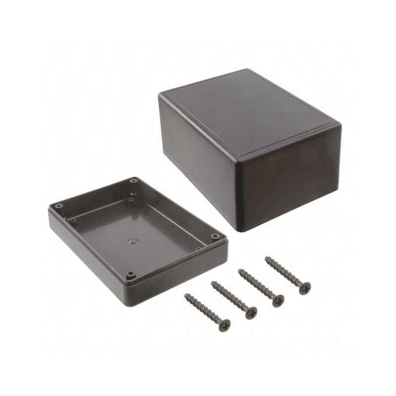 1 pcs : CU-1476 - Box Plastic, ABS Black Split Sides 4.500' L x 3.250' W (114.30mm x 82.55mm) X 2.700' (68.58mm)