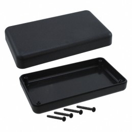 1 pcs : PT-11657 - Box Plastic, ABS Black Split Sides 5.625' L x 3.250' W (142.88mm x 82.55mm) X 1.372' (34.85mm)