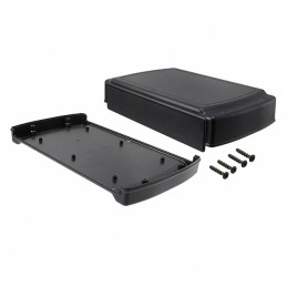 1 pcs : PC-11645 - Box Plastic, ABS Black Split Sides and End Panel(s) 9.180' L x 5.250' W (233.17mm x 133.35mm) X 2.363' (60.02