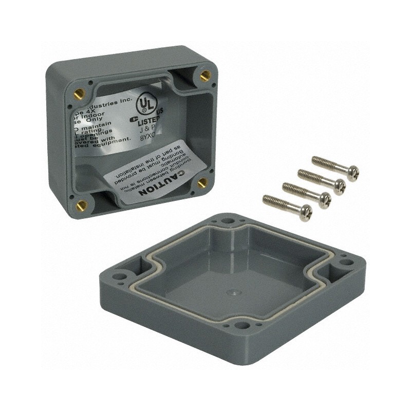 1 pcs : PN-1320-DG - Box Plastic, ABS Gray Cover Included 2.520' L x 2.283' W (64.01mm x 57.99mm) X 1.379' (35.03mm)