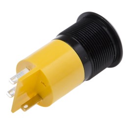 1 pcs - RS PRO Yellow Panel Mount Indicator, 22mm Mounting Hole Size, Solder Tab Termination