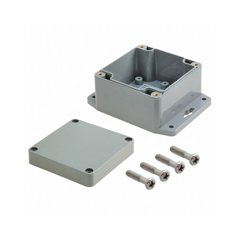 1 pcs : PN-1331-DGMB - Box Plastic, ABS Gray Cover Included 3.283' L x 3.196' W (83.39mm x 81.18mm) X 2.165' (55.00mm)