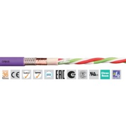 50 pcs - Igus chainflex CFBUS Data Cable, 4 Cores, 0.25 mm², Screened, 50m, Purple TPE Sheath, 24 AWG