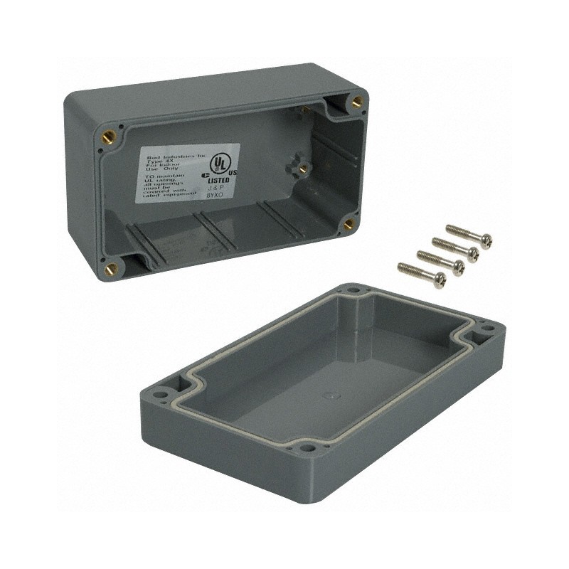 1 pcs : PN-1322-DG - Box Plastic, ABS Gray Cover Included 4.528' L x 2.559' W (115.01mm x 65.00mm) X 2.165' (55.00mm)