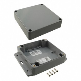 1 pcs : PN-1336-DGMB - Box Plastic, ABS Gray Cover Included 4.766' L x 4.757' W (121.06mm x 120.83mm) X 2.362' (60.00mm)