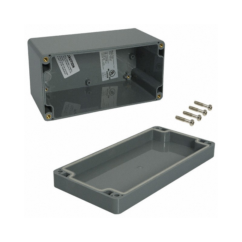 1 pcs : PN-1333-DG - Box Plastic, ABS Gray Cover Included 6.299' L x 3.150' W (159.99mm x 80.01mm) X 3.352' (85.14mm)