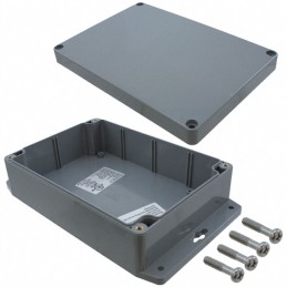 1 pcs : PN-1324-DGMB - Box Plastic, ABS Gray Cover Included 6.732' L x 4.764' W (170.99mm x 121.01mm) X 2.165' (55.00mm)