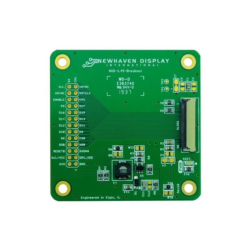 1 pcs : NHD-1.45-BREAKOUT - BREAKOUT 1.45' COLOR OLED GLASS