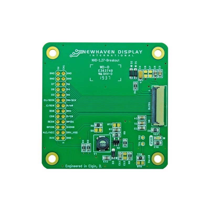 1 pcs : NHD-1.27-BREAKOUT - BREAKOUT 1.27' COLOR OLED GLASS