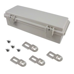 1 pcs : NBF-32008 - Box Plastic, ABS Gray Hinged Door, Lid 10.630' L x 3.930' W (270.00mm x 99.82mm) X 2.750' (69.85mm)