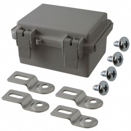 1 pcs : NBF-32002 - Box Plastic, ABS Gray Hinged Door, Lid 5.110' L x 3.930' W (129.79mm x 99.82mm) X 2.750' (69.85mm)