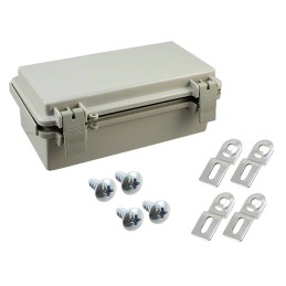 1 pcs : NBF-32006 - Box Plastic, ABS Gray Hinged Door, Lid 7.870' L x 3.930' W (199.90mm x 99.82mm) X 2.750' (69.85mm)