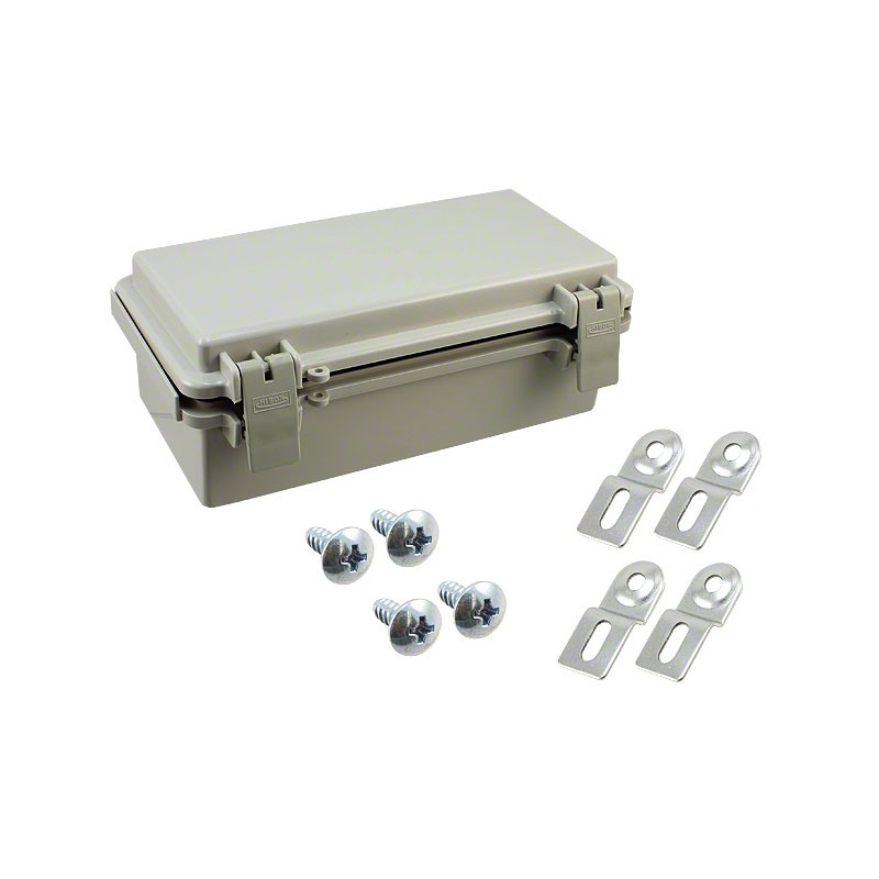 1 pcs : NBF-32006 - Box Plastic, ABS Gray Hinged Door, Lid 7.870' L x 3.930' W (199.90mm x 99.82mm) X 2.750' (69.85mm)