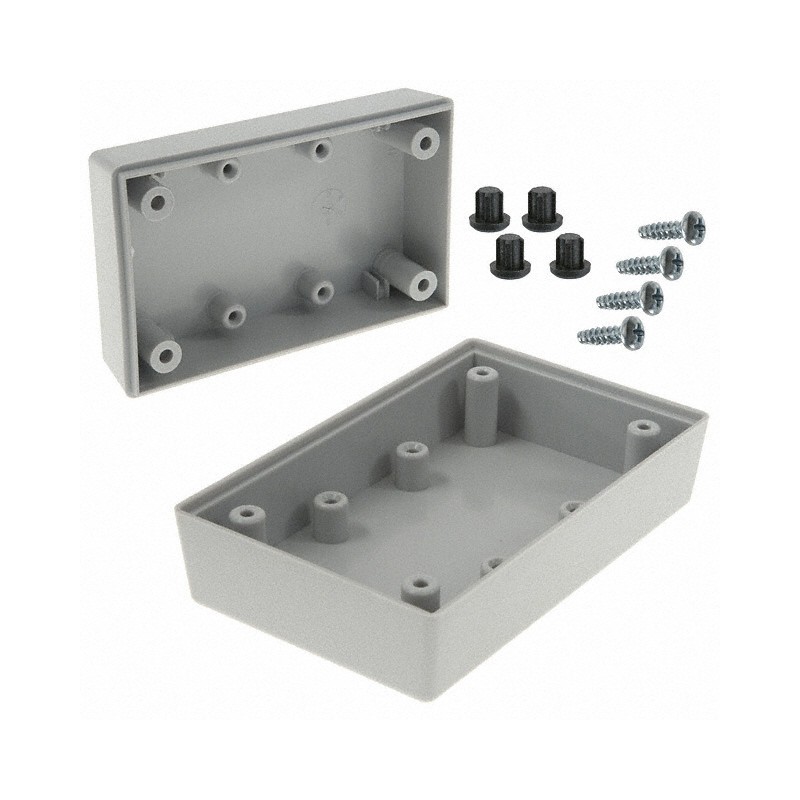 1 pcs : PT-11308-G - Box Plastic, ABS Gray Split Sides 3.625' L x 2.250' W (92.08mm x 57.15mm) X 1.500' (38.10mm)