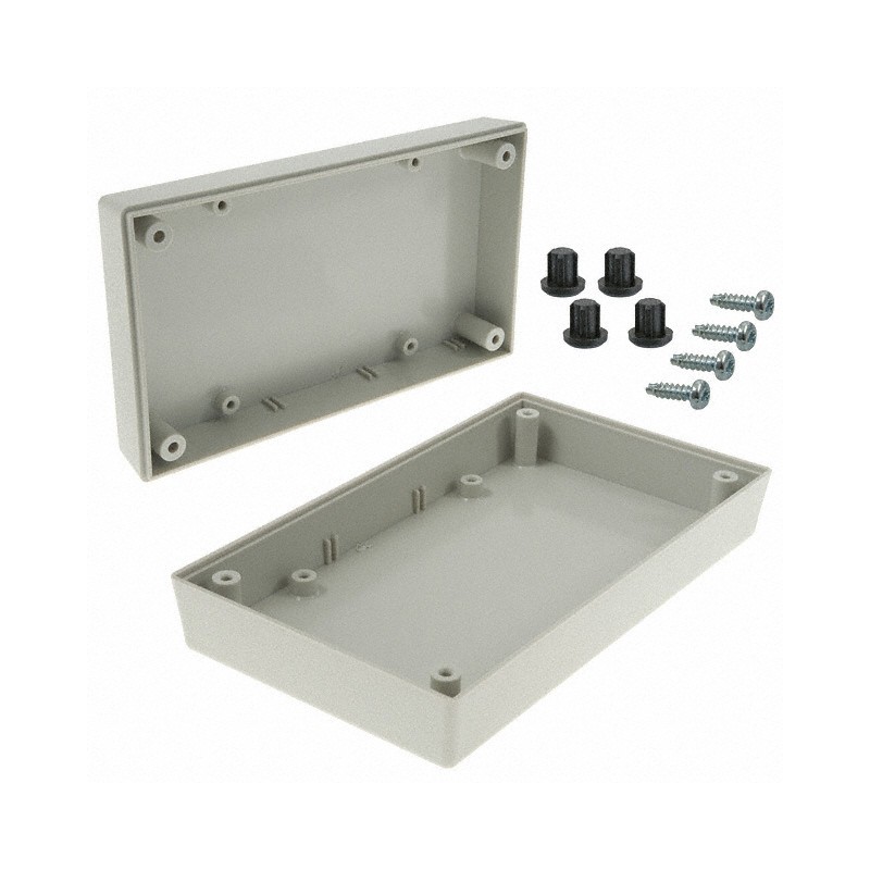 1 pcs : PS-11543-G - Box Plastic, ABS Gray Split Sides 5.625' L x 3.250' W (142.88mm x 82.55mm) X 1.523' (38.68mm)