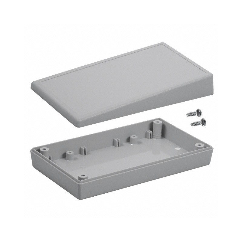 1 pcs : 15S,GY - Box Plastic, ABS Gray Split Sides and Slanted Top 5.630' L x 3.250' W (143.00mm x 82.55mm) X 1.510' (38.35mm)