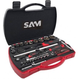 1 pcs - SAM 75 Series 60-Piece Spanner Set, 1/2, 1/4, Chrome Vanadium