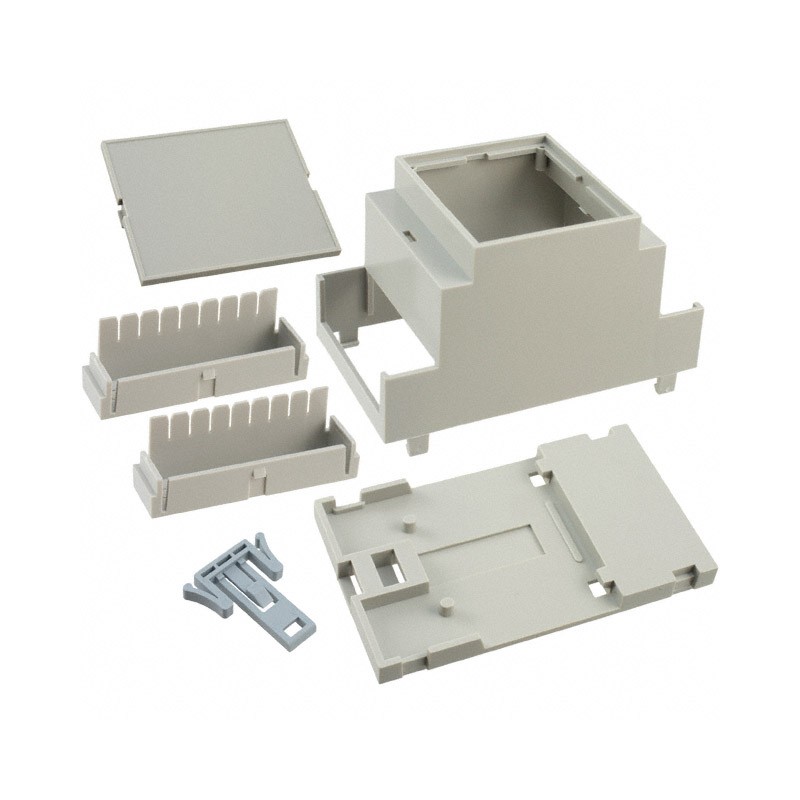 1 pcs : DMB-4771 - Box Plastic, ABS/PC Blend Gray Cover Included 3.551' L x 2.098' W (90.20mm x 53.29mm) X 2.264' (57.51mm)