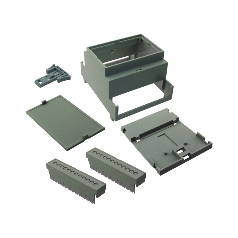 1 pcs : DMB-4772 - Box Plastic, ABS/PC Blend Gray Cover Included 3.551' L x 2.795' W (90.20mm x 70.99mm) X 2.264' (57.51mm)