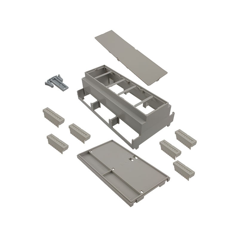 1 pcs : DMB-4774 - Box Plastic, ABS/PC Blend Gray Cover Included 6.280' L x 3.551' W (159.51mm x 90.20mm) X 2.264' (57.51mm)