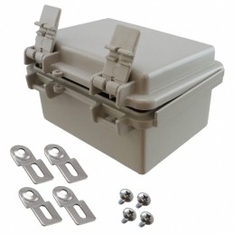 1 pcs : NBF-32102 - Box Plastic, ABS/PC Blend Gray Hinged Door, Lid 5.110' L x 3.930' W (129.79mm x 99.82mm) X 2.750' (69.85mm)