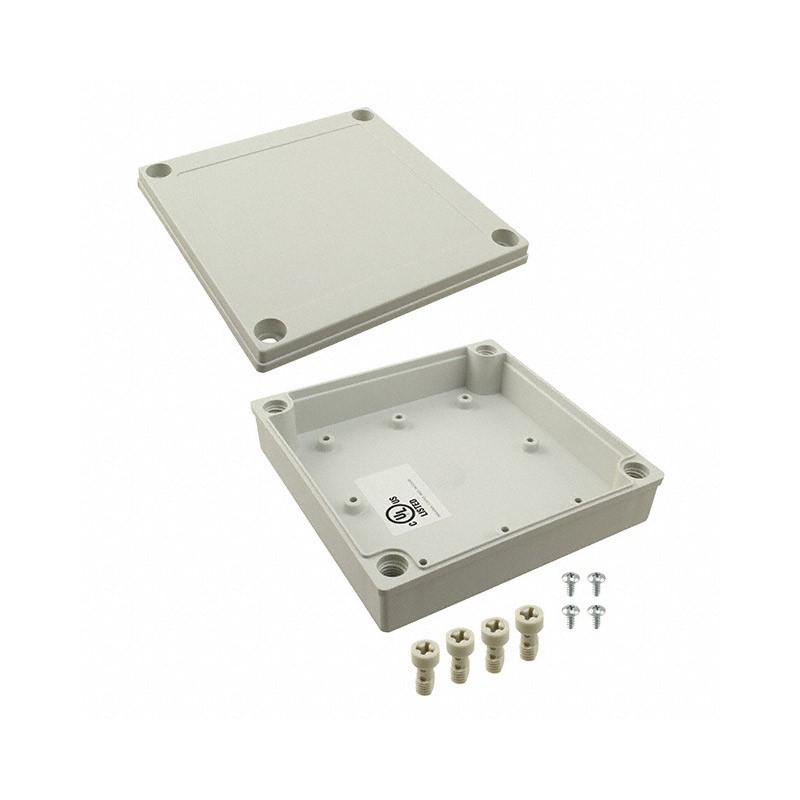 1 pcs : PIP-11766 - Box Plastic, Fiberglass/Polyester, Polycarbonate Gray Cover Included 5.118' L x 5.118' W (130.00mm x 130.00m