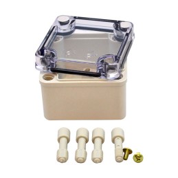 1 pcs : PTS-25302-C - Box Plastic, Fiberglass/Polyester, Polycarbonate Gray, Clear Cover/Door Cover Included 3.150' L x 3.150' W