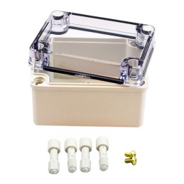 1 pcs : PTS-25308-C - Box Plastic, Fiberglass/Polyester, Polycarbonate Gray, Clear Cover/Door Cover Included 4.331' L x 3.150' W