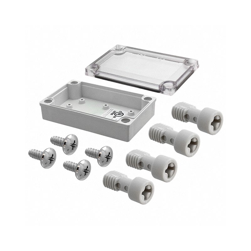 1 pcs : PIP-11760-C - Box Plastic, Fiberglass/Polyester, Polycarbonate Gray, Clear Cover/Door Cover Included 5.118' L x 3.150' W