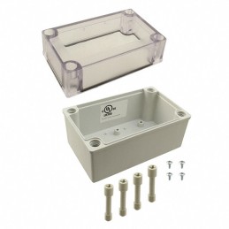 1 pcs : PIP-11763-C - Box Plastic, Fiberglass/Polyester, Polycarbonate Gray, Clear Cover/Door Cover Included 5.118' L x 3.150' W