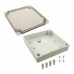 1 pcs : PIP-11766-C - Box Plastic, Fiberglass/Polyester, Polycarbonate Gray, Clear Cover/Door Cover Included 5.118' L x 5.118' W