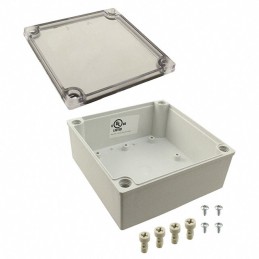 1 pcs : PIP-11767-C - Box Plastic, Fiberglass/Polyester, Polycarbonate Gray, Clear Cover/Door Cover Included 5.118' L x 5.118' W