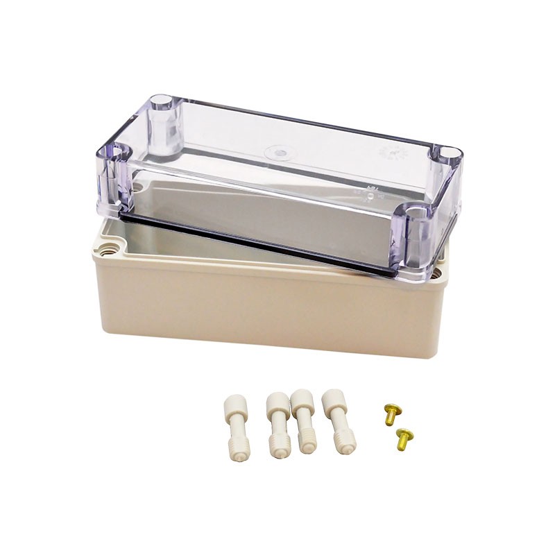 1 pcs : PTS-25323-C - Box Plastic, Fiberglass/Polyester, Polycarbonate Gray, Clear Cover/Door Cover Included 7.087' L x 3.150' W