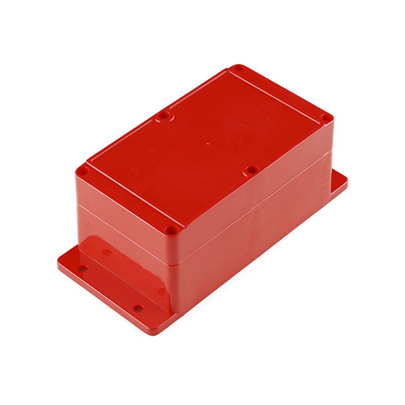 1 pcs : PRT-11366 - Box Plastic, Non Specified Red Split Sides 6.220' L x 3.543' W (157.99mm x 89.99mm) X 2.913' (73.99mm)