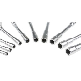 1 pcs - Facom Hex Tubular Box Spanner Set, 10 Pieces, 8 - 19 mm Tip