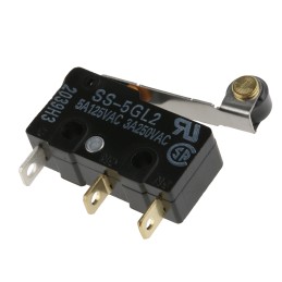 5 pcs - Omron Roller Lever Micro Switch, Solder Terminal, 5 A @ 125 V ac, SPDT, IP40