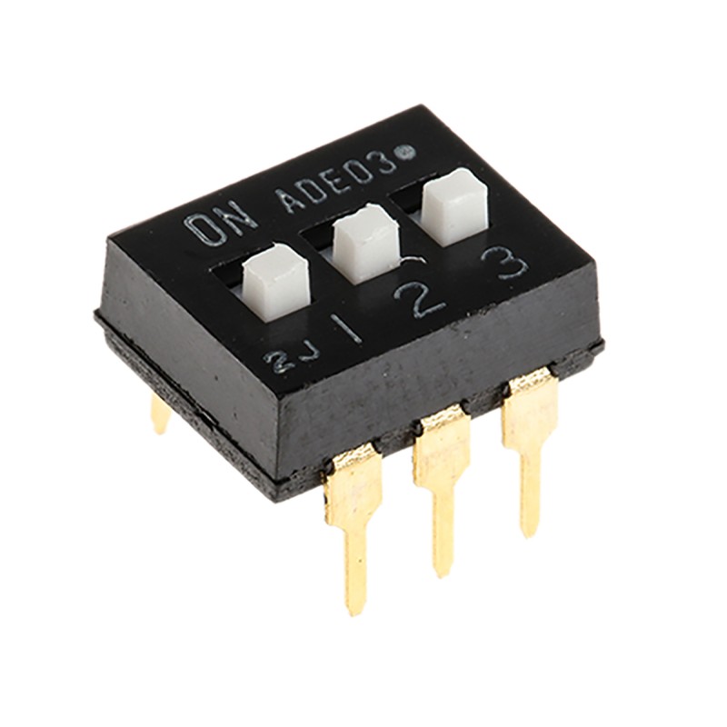 5 pcs - TE Connectivity 3 Way Through Hole DIP Switch SPST