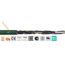 50 pcs - Igus chainflex CF5 Control Cable, 7 Cores, 1.5 mm², Unscreened, 50m, Green PVC Sheath, 15 AWG