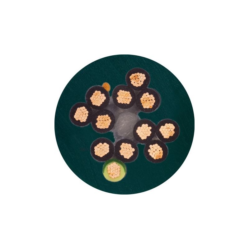 50 pcs - Igus chainflex CF5 Control Cable, 7 Cores, 0.5 mm², Unscreened, 50m, Green PVC Sheath, 20 AWG