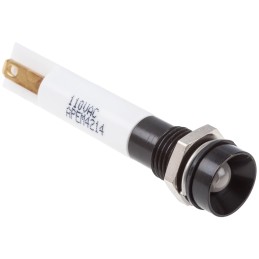 1 pcs - RS PRO White Panel Mount Indicator, 110V ac, 8mm Mounting Hole Size, IP67