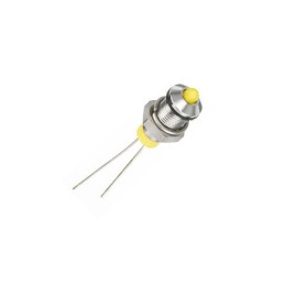 1 pcs - RS PRO Orange Panel Mount Indicator, 1.8 - 3.3V dc, 6mm Mounting Hole Size, Lead Wires Termination, IP67