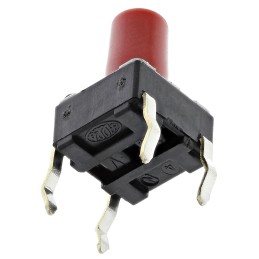 5 pcs - Red Keyboard Switch, SPST 50 mA @ 12 V dc 6mm Snap-In