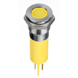 1 pcs - RS PRO Yellow Panel Mount Indicator, 220V ac, 12mm Mounting Hole Size, Faston, Solder Lug Termination, IP67