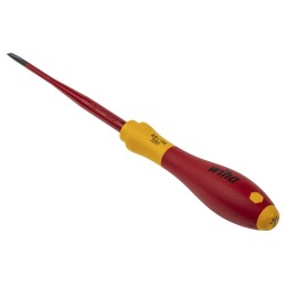 1 pcs - Wiha Slotted Insulated Screwdriver, 3.5 mm Tip, 100 mm Blade, VDE/1000V, 204 mm Overall