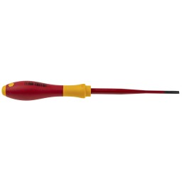 1 pcs - Wiha Slotted Insulated Screwdriver, 3.5 mm Tip, 100 mm Blade, VDE/1000V, 204 mm Overall