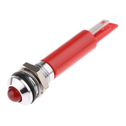 1 pcs - RS PRO Red Panel Mount Indicator, 8mm Mounting Hole Size, Solder Tab Termination, IP67