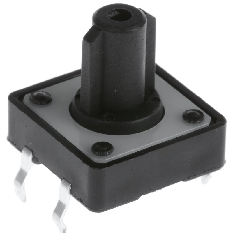 5 pcs - Black Button Tactile Switch, SPST 50 mA @ 24 V dc 8.02mm
