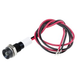 1 pcs - RS PRO White Panel Mount Indicator, 12V dc, 6mm Mounting Hole Size, Lead Wires Termination, IP67