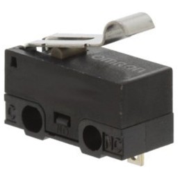5 pcs - Omron Simulated Roller Lever Micro Switch, Solder Terminal, 100 mA @ 30 V dc, SPDT, IP40